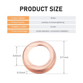 WZP 12 piezas Arandela de aplastamiento para tapón de drenaje de aceite M12, anillo de sello de arandela trituradora de cobre, reemplazo para 11026-01M02 11026-JA00A, compatible con Nissan Rogue
