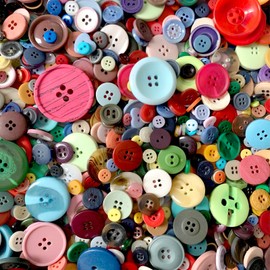 Penbin 400+ pcs Round Resin Buttons Mixed Color, Assorted Sizes (0.7-4cm) for Sewing, Crafts DIY, Button Painting, Easter Egg Fillers - Perfect for Crafters, Teachers & DIY Enthusiasts