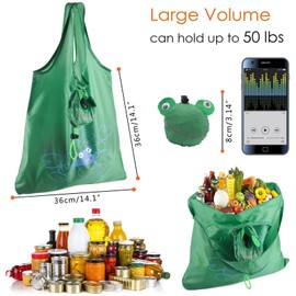 Dodkes 20 Pack Reusable Shopping Bags,Bulk Foldable Portable Reusable Grocery Bags Lightweight Polyester Grocery Shopping Tote Bag (Animal)