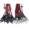 Hisxus 25Pcs 10MM White LED Pre-wired Water Clear Bulb 12V