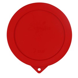 Sophico Round Silicone Storage Cover Lids Replacement for Anchor Hocking and Pyrex 7402-PC 6/7 Cup Glass Bowls (Container not Included) (Red - 1 pack)