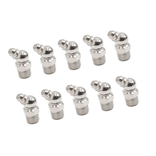 A ABSOPRO Schmiernippel 10Stk. Vernickelung 45 Grad Winkel Zubehör für