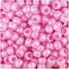 BeadTin Light Pink Pearl 9mm Barrel Pony Beads (500pcs)