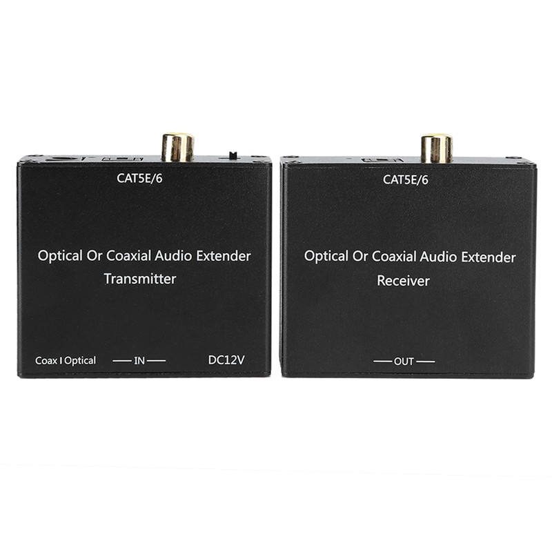 Digital Audio Extender Coaxial and Optical Fiber Converter for Cat5e/6