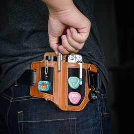 VIPERADE PL3 Multitool Sheath, Leather Sheath with DIY Patch Area, EDC Pocket Organizer for Men, Leatherman Sheath Flashlight Holder with Pen Holder, EDC Belt Organizer with Key Holder