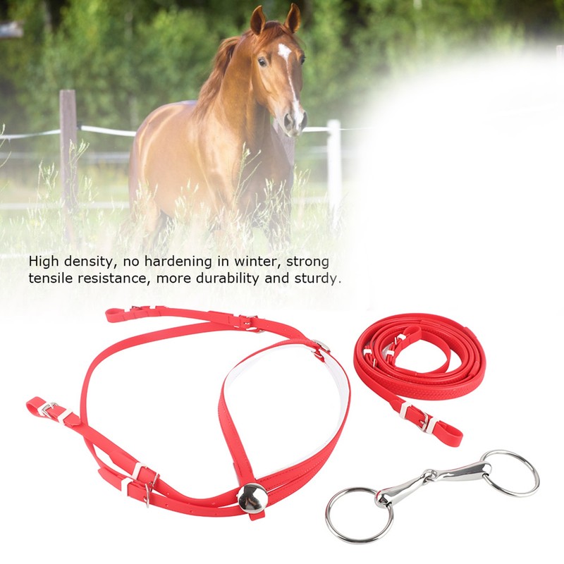 PVC Adjustable Horse Bridle Rein Harness Headstalls Removable Stainless Steel