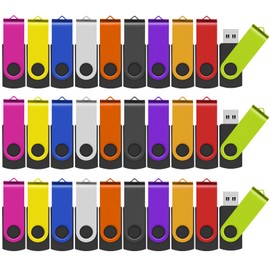 AreTop USB Flash Drive 4GB 50 Pack, Memory Stick 2.0 USB Stick with Lanyard Rotation Thumb Drive for Pc/Laptop/Tablet Data Storage