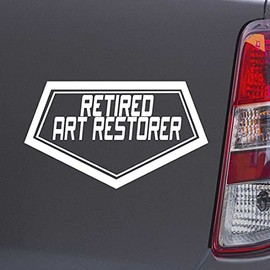 Custom Brother - Retired Art Restorer White Color Car Laptop Wall Bumper Decal Sticker, DesP47