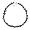 Avalaya Black Sea Shell and Glass Bead Necklace - 50cm