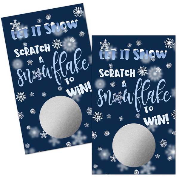 Haizct 50 Pack Let It Snow Theme Scratch Off Game,