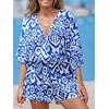 CUPSHE Summer Romper for Women 2024 V Neck Lace Up