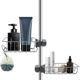 Shower Shelf No Drilling Stainless Steel for Shower Rail, Pack of 2 Soap Holder, Shower Bathroom Shelf, Shower Gel Holder, Shower Shelf for Shampoo Holder, Storage Shelf for Bathroom, Kitchen, Shower