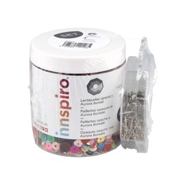 INNSPIRO Opaque Sequins & AB Mix 7mm 120g & Blunt Tip Needles 500 Pieces