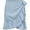 ONLY Women's Onlsofia Wrap Knee DNM Skirt, Light blue bleached