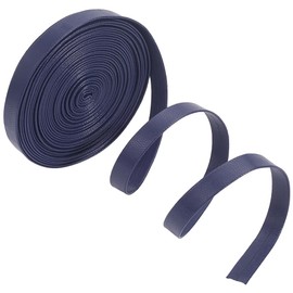 GORGECRAFT 5 m Foldable Leather Strip Strap, 10 mm Wide, Flat Leather Cord, Navy Blue, Thin Leather Lacing Rope, 1 mm Thick, Double-Sided PU Leather Strap for DIY Jewellery, Tool Workshop