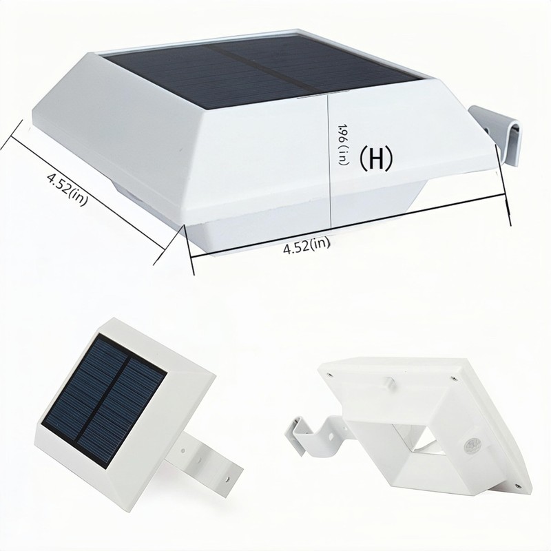HOSHINE(2 Pack) Solar Powered Gutter Lights Security Light Outdoor Solar