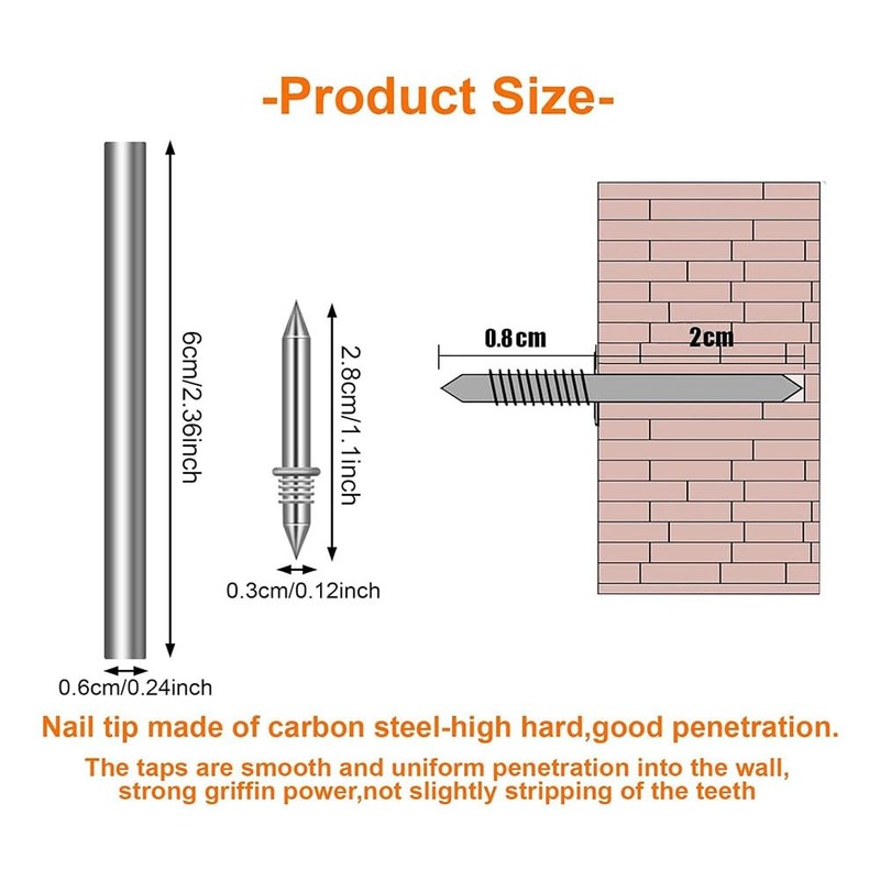 Daiilg 250Pcs Skirting Board Nails Double Skirting Thread Seamless Nail