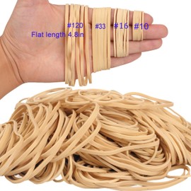Foshine Rubber Bands Beige Assorted Size #120#33#16#10 (Total weight 227g/0.5 lbs)