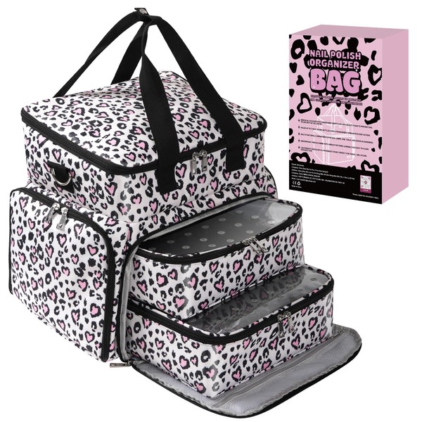Double Layer Nail Polish Organizer Case, Waterproof Nail Polish Organizer