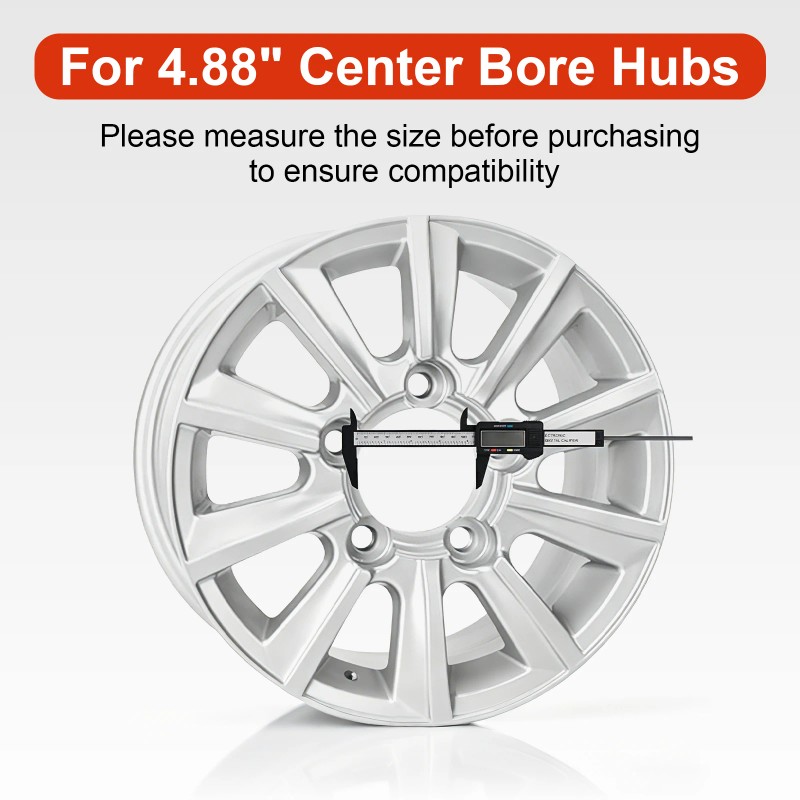 2PCS 4.88" Push Through Center Caps for Trailer Truck RV