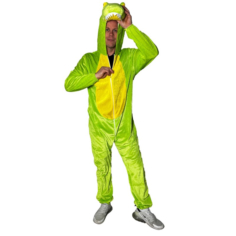 Foxxeo Green Crocodile Costume for Adults, Size: XXXL
