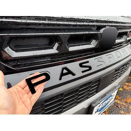 Limitless-Parts Front Bumper Letters Compatible with 2026 Honda Passport 1/16" ABS Plastic with Adhesive- Gloss Black