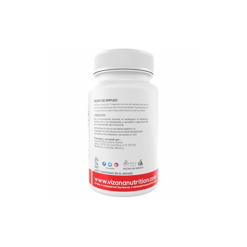 VIZANA NUTRITION | Vitamina K2-MK7 + D3 en Cápsulas HPMC