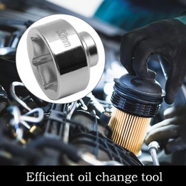 Oil Filter Cap Removal Tool - 6-Point 32mm Oil Filter Socket Steel Oil Filter Wrench | Low Profile Removal Tool 3/8inch Drive Car Accessories for Canister