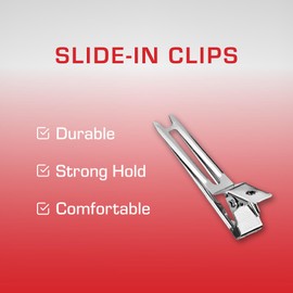 RED by Kiss 80pcs 1.75" Slide-In Hair Clips, Durable Metal Curl Setting Clips for Hairdressing, Sectioning & Retwisting, Rust-Free Hair Pins for Dreads, Dreadlocks, & Twist Styles