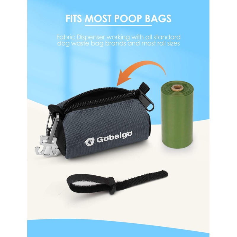 Gobeigo Dog Poop Bag Holder for Leash, Large Opening for