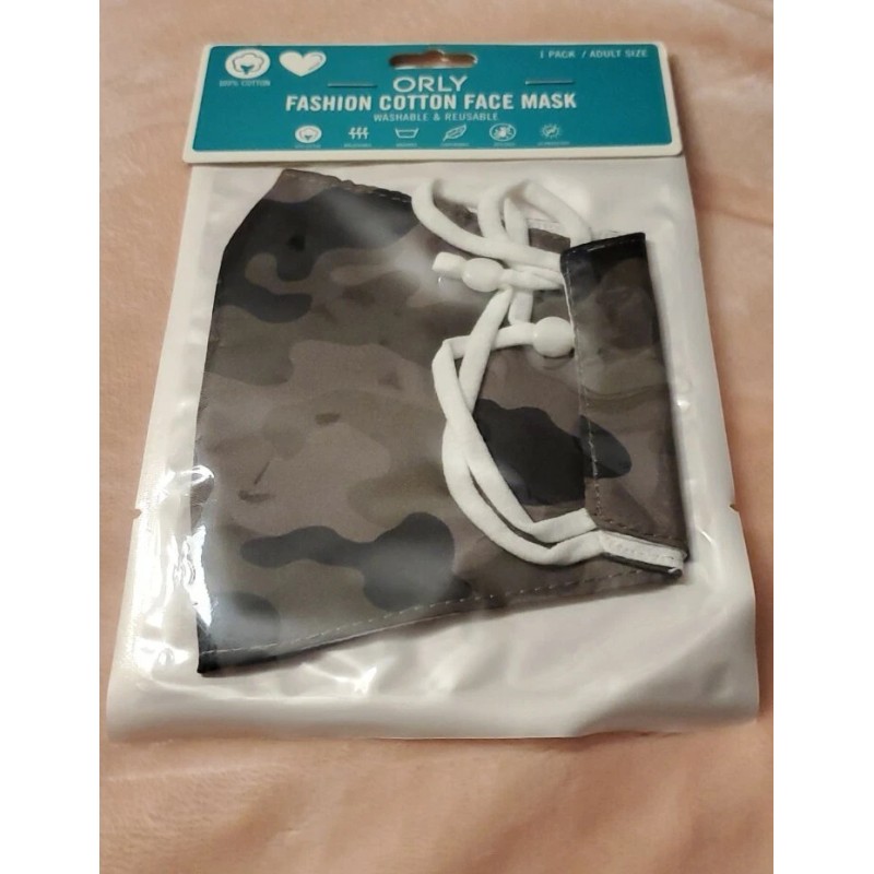 Orly Adult Fashion Cotton Adjustable Face Mask Washable Dark Camo