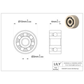 1pcs 623 Zirconia Ceramic Bearing - 3x10x4mm
