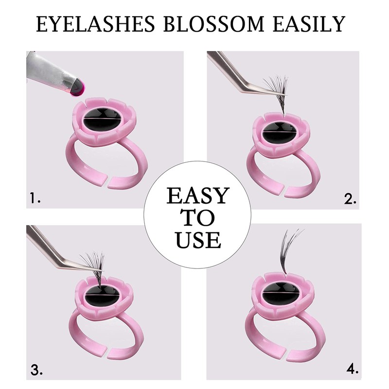 50 PCS Glue Holder Rings for Eyelash Extensions, Disposable Volume