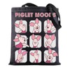 BWWKTOP Funny Piglet Tote Bag Piglet Moods Inspired Gift Piglet