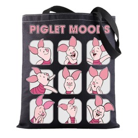 BWWKTOP Funny Piglet Tote Bag Piglet Moods Inspired Gift Piglet Shoulder Bag Piglet Merchandise, Piglet Moods Bl, One Size, Fit
