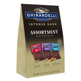 Ghirardelli Intense Dark Net Wt 19.14 Oz, Dark Chocolate 60% Cacao, 72% Cacao, Dark Chocolate Sea Salt Soiree with Almonds