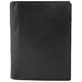 Akzent 3000036 Men's Wallet Real Leather Portrait Format 12 x 9 cm, black