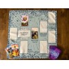 Celtic Cross Assistant Tarot Reading Spread Cloth, Blue Boho Design