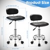 HMTOT Square Rolling Stools with Backrest Height Adjustable Swivel Stool