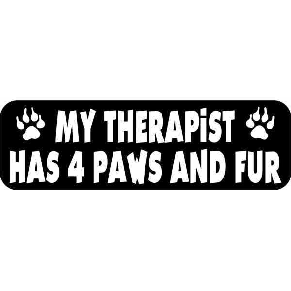 10in x 3in My Therapist Has Paws and Fur Magnet