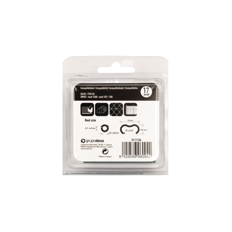 SALKI Ω16 Fence Clips with Galvanised Steel Ring Clips Omega-16,
