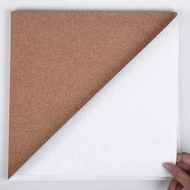 5 Pack ,Natural Cork,Cork Board Tiles 12" x 12" x 1/2"(Strong Self Adhesive) for Floor/Wall/DIY,Cork Board