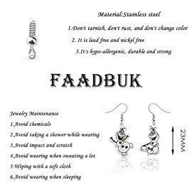FAADBUK Cartoon Movie Inspired Earring Olaf Lover Gift Snowman Fan Gift Olaf Merchandise (Olaf Earring)