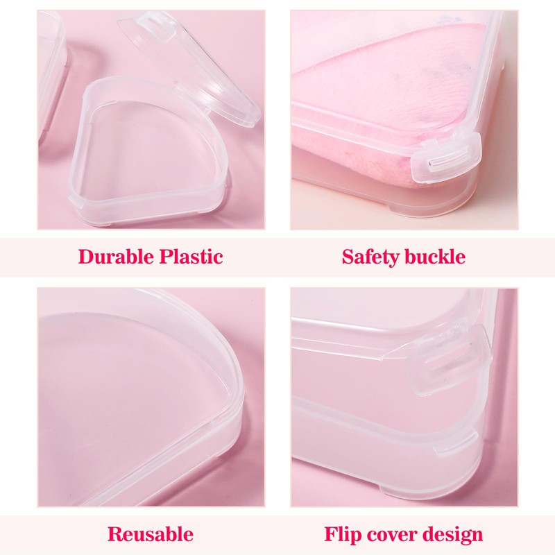 Yuanchu 8Pcs Powder Puffs Holder Cases, Triangle Makeup Puff Container