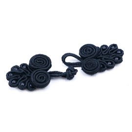 CENPEK 10 Pairs Chinese Knots, Frog Buttons, Sewing Fasteners for Sweater, Cape, Coat, Scarf, Cardigan and Costumes, Outfit, Sewing, Black