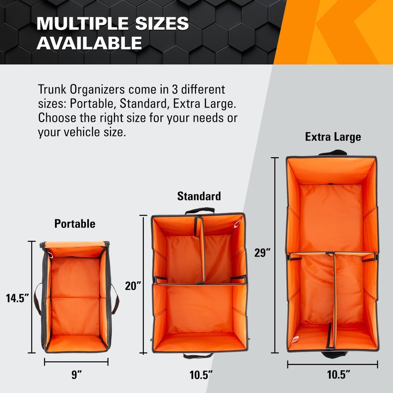 KEEPER Portable Trunk Organizer, 19L, Car Organizers and Storage, Non-Slip