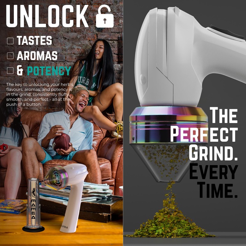 Mamba Loader XL 2g White USB Electric Herb Grinder. Small