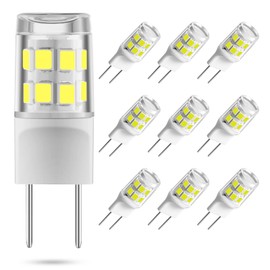 Sriomny G8 LED Bulb 2W, 20 25 30 Watt T4 G8 Halogen Equivalent,2700K Soft Warm White 120V JCD Type Two-pin G8 Base, Non-dimmable, Suitable for Cabinet Lighting, Indoor Lighting (10 Pack)