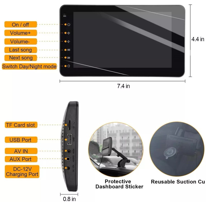 Koodea KKODEA Wireless Carplay Connection to Mobile Internet 7" Touchscreen,
