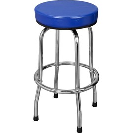 ‎TCE TCE Torin Swivel Bar Stool Padded Garage Shop Seat Plated Legs, Blue